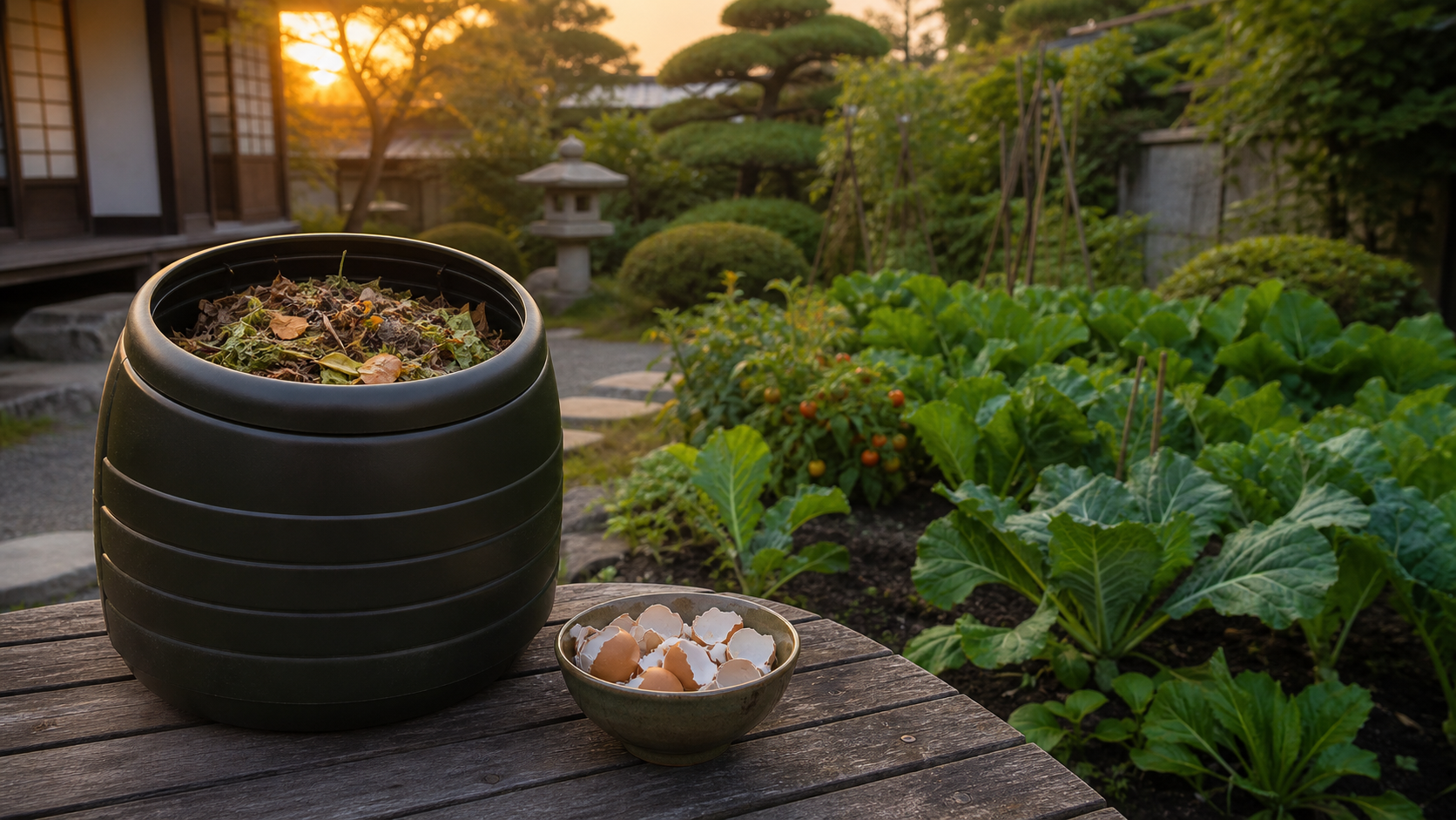 コンポストと家庭菜園で使う卵の殻